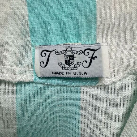 Vintage 80s Blue and White Striped Dress - Picture 5 of 6